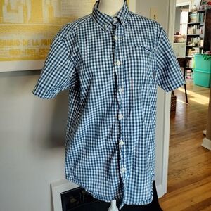 Columbia Blue and White Checkered Men's Shirt